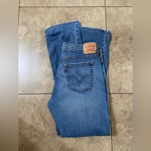 Levis 505 Jeans 14 Stretch Blue Denim 14 Factory Scoring Shortened 34 X 32